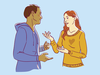 Talk from the heart digital illustration editorial flat illustration illustration lineart people talking vector illustration