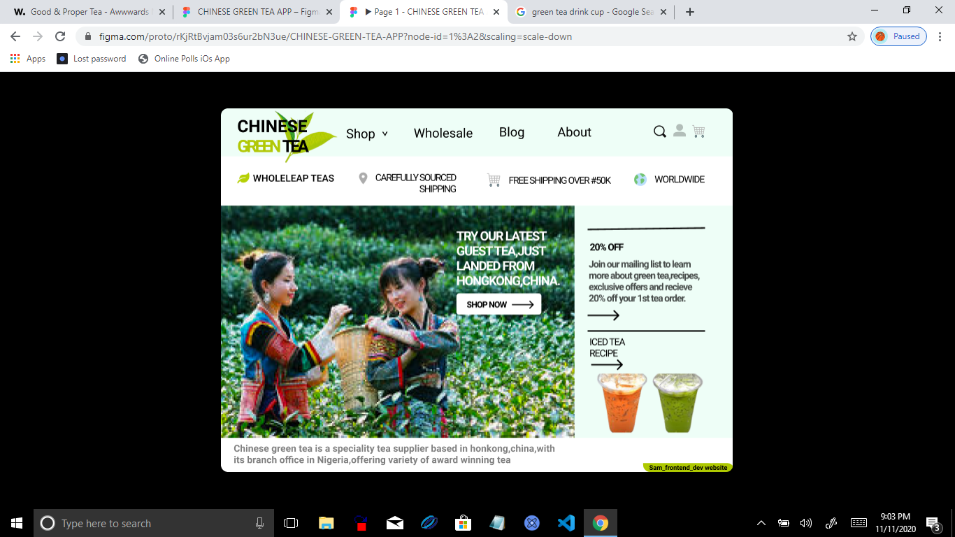Chinese green tea website