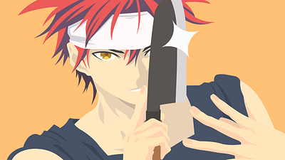 Souma flat art (from Food Wars) animeart illustration vector