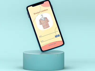 Login Screen - Brechó Coletivo app design minimal ui ux