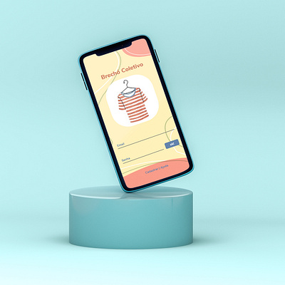 Login Screen - Brechó Coletivo app design minimal ui ux
