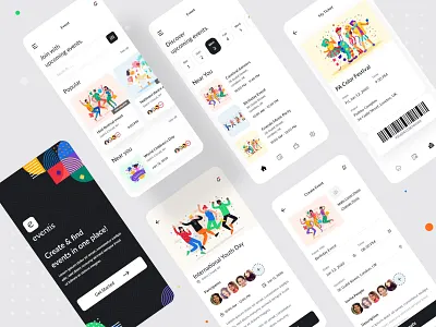 Event App Exploration 2020 trend app concept dailyui design ecommerce event event app illustration minimal planner typography ui ux ui design