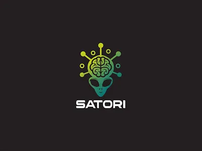SATORI alien brain branding logo logos vector