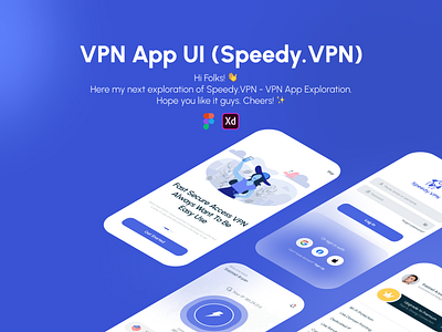 VPN App UI (Speedy.VPN) appui casestudy connection figma internet minimal secure ui uidesign uiux ux vpn vpnservice