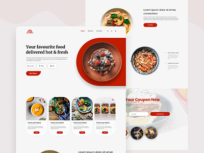 Food landing page design food and drink food ui food website minimal modern noteworthy simplicity trend trending trendy ui ux ux design web web ui web ui ux web ux website website concept