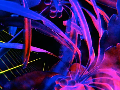 Lamp Shade Palms 3d design illustration lofi neon vaporwave