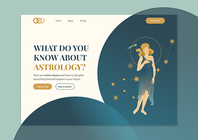 Daily UI #03 - Landing Page astrology dailyuichallenge design illustration landing landingpage minimal typography ui ux vector web webdesign