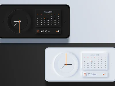 Clocks & calendar widgets app design calendar ui clocks illustration neomorphism prototype sketch ui uiux ux widgets