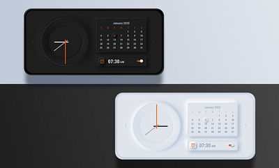 Clocks & calendar widgets app design calendar ui clocks illustration neomorphism prototype sketch ui uiux ux widgets