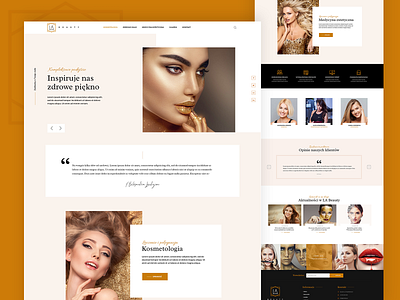Beauty Salon - website, cosmetics beauty cosmetics design gold graphic design salon ui web webdesign website www