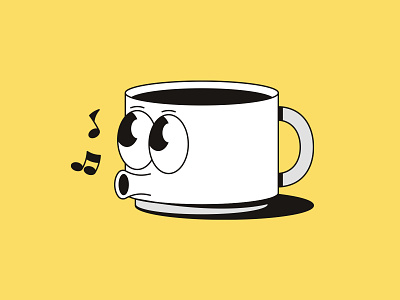 Un Café Joe cafe cartoon coffee cup of coffee cup of joe cup of tea hot coffee old timey retro singing tea whistle