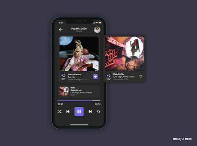 Music Player - Concept - Dark Mode dailyui 009 dark mode mobile mobileapp music music player ui design ux ux design uxui