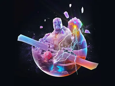 Pop Orb:THANOS 3d 3d art 3d artist after effects avengers c4d concept design motion design motion graphics