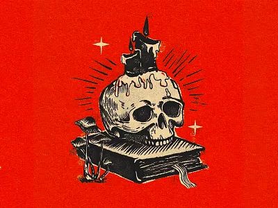 Monster Mash color illustration skull texture