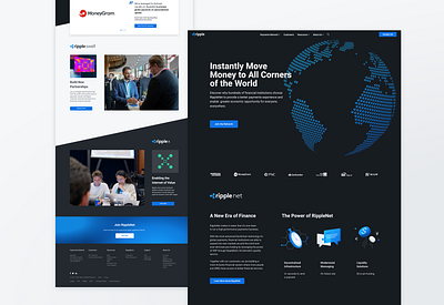 Ripple.com Website blockchain globe icons payments ripple web design website