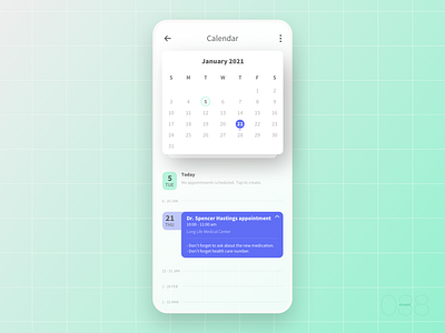 Calendar | Daily UI - 038 appointments calendar calendar app clean design clean ui daily daily 100 challenge daily ui 038 dailyui dailyuichallenge design digital simple uidesign