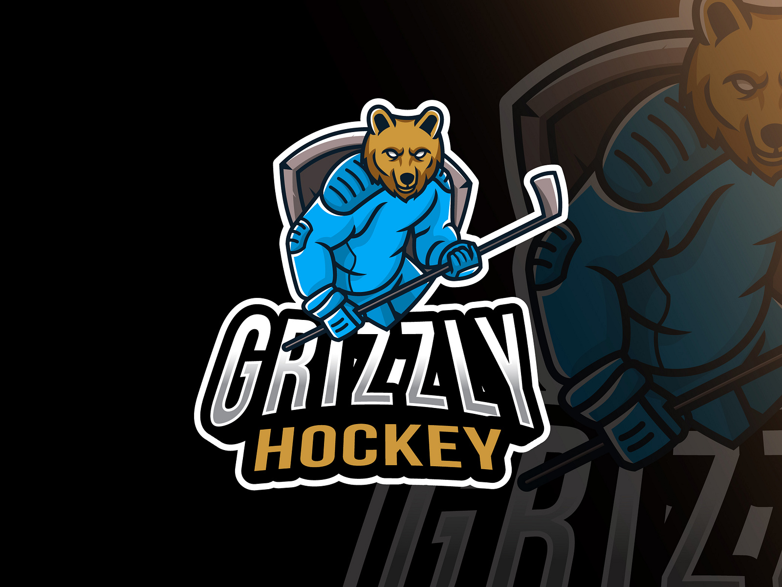 Grizzly Hockey Sport Logo Template by ianmikraz on Dribbble