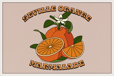 Seville Orange Marmalade adobe illustrator food fruit illustration illustrator marmalade orange retro vector