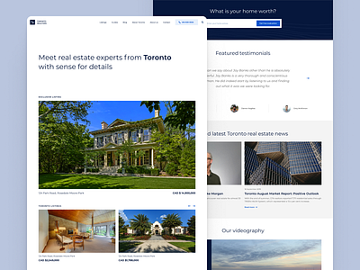 Toronto realtors / Website homepage homepage design real estate real estate agent real estate logo realestate realtor realtors ui ux uxdesign web web design webdesign website website design