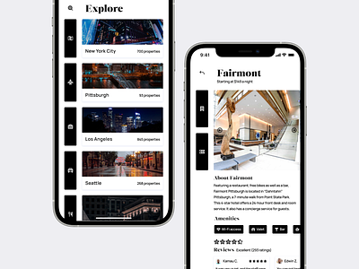 iOS travel app—Hotel Booking airbnb app apple booking design figma hotel hotel app hotel booking ios iphone minimal mobile reservation travel travel app ui ux