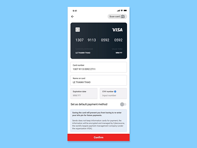 Add new Credit Card animation design app flat mobile ui uidesign uiux vietnam