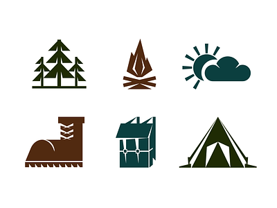 Campfire Icons // Weekly Warm-up design graphic design icon vector