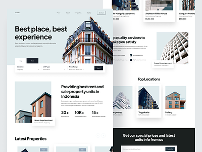 Bestate Property Homepage apartment booking buy clean explore house landing page listing minimalist modern property real estate rent ui design unit web design website