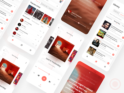 Music stream apps exploration app app design application branding clean design flat minimal mobile mobile app mobile app design music music app streaming app typogaphy ui