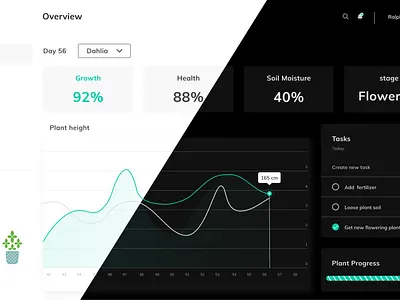 Dashboard dashboad design minimal plants typography ui ux