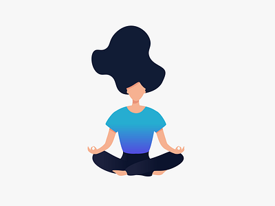 Meditate adobe character design flat gradient illustration illustrator meditate meditation minimal