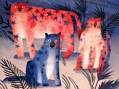 Stars cats character characterdesign digitalart illustration night procreate stars texture