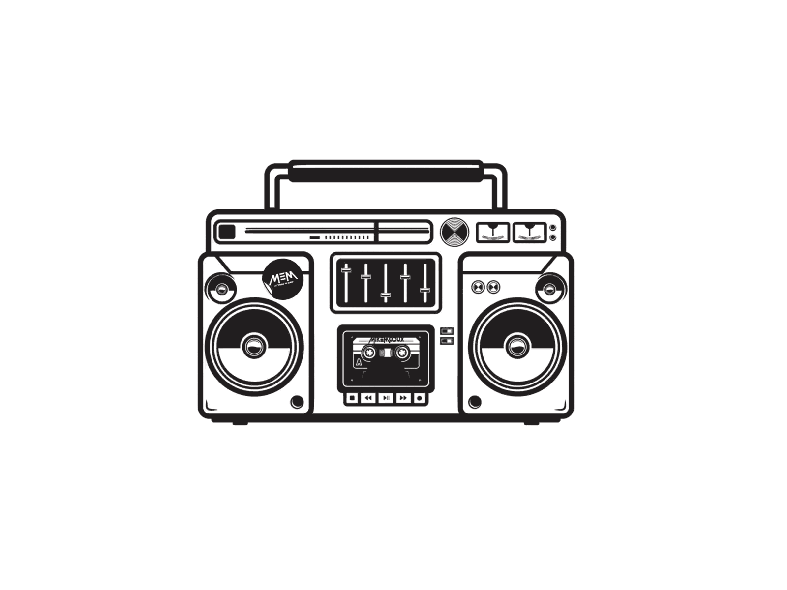 Mikemodux Boombox Animation animated animation branding design gif logo minimal vector