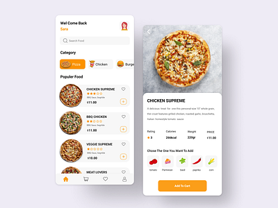 Food delivery app design food food app food delivery food delivery app food delivery application food design fooddesign minimal pizza pizza app pizza delivery pizza menu ui uidesign uiux uiuxdesigner ux uxui