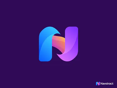 N Letter Logo - Navstract 2d 3d abstract adobe illustrator brand identity branding agency colorful app gradient logo lettermark logo design logo designer logo mark modern logo monogram logo n letter n logo navstract symbol symbols ui design