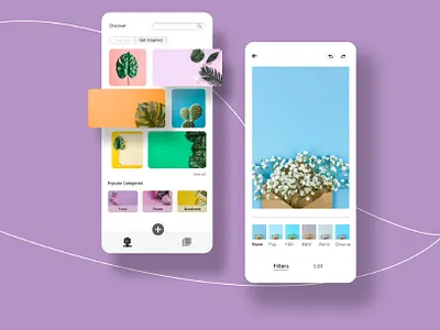Photo Editor App clean design mobiledesign photoeditor ui uidesign uiux uiuxdesign