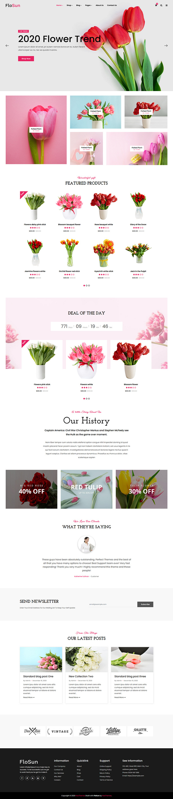 FloSun - Flower Shop HTML5 Template by DevItems on Dribbble