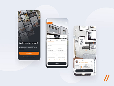 House Swapping App 3d 3d design android app animation app app design ar booking couch surfing design interaction interface ios mobile mobile motion rent travelling ui ui design ux