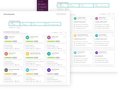 Andjaro - Find employees andjaro app card design sketch ui web app