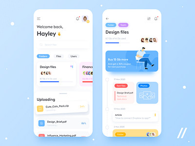 Data Storage Mobile App app data data storage design drive dropbox files mobile mvp online purrweb react native space startup storage storage app ui ux
