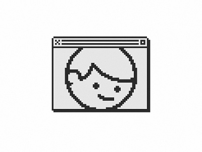 1144 - Pixel Boy brand face illustration logo mac macintosh old pixel retro smile sticker stroke ui vintage window