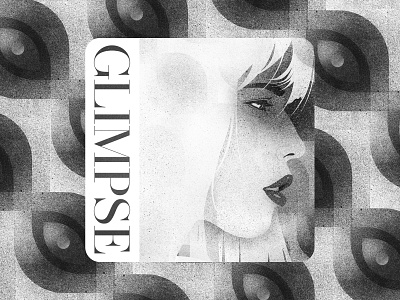 Glimpse design digital girl illustration monochrome pattern portrait