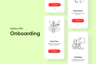 App Onboarding - Stelllar VPN 2020 continue daily ui free get started illustration login minimal onboarding onboarding illustration onboarding screen onboarding ui register signin signup vpn vpn app