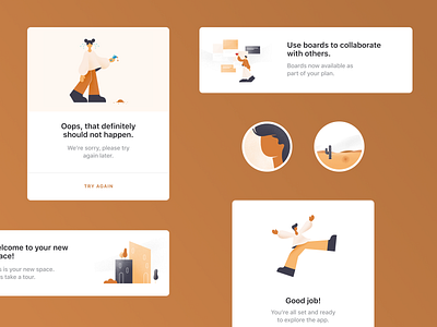 Components - Spaceflow banner components design fail illustration message success thumbnail ui