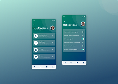 Mobile App Settings app desing minimal mobile mobile design mobile ui ux notifications settings settings page settings ui ui ux