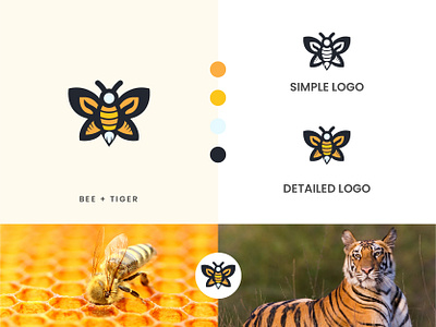 Tiger + Bee logo bee branding clean creative design flat graphic design icon illustration logo logodesign minimalist modern modern logo tiger logo typography vector vector art