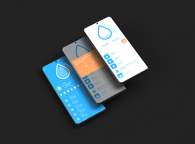 Water Tracker App UX/UI adobexd app art design flat guide minimal mobile mockups ui ux vector water