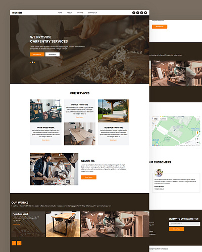 Hicknell bootstrap business carpentry craftsman css furniture html5 responsive template woodworks