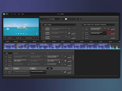 SubbXi platform for creating subtitles animation app design audio captions dashboard design editor interface modern design subtitles typography ui ux video web web design web design agency web design and development website