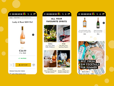 Irish Drink Shop Mobile Design drink drink shop drinks ecommerce irish irish shop mobile mobile design mobile ui spirits ui ux web web design web shop webdesign website wine