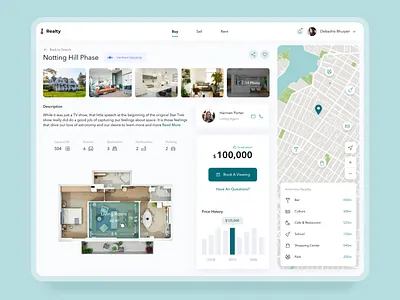 Real Estate Website Part 2 dashboard flat home house icons map real estate rent rental